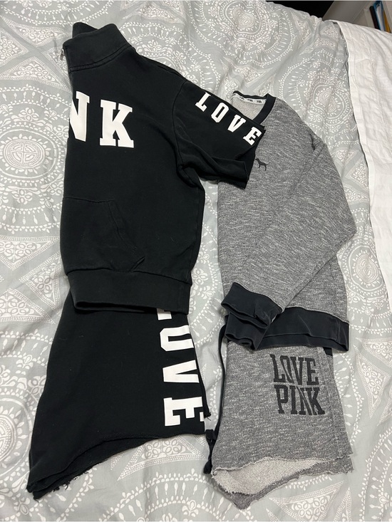 Victoria's Secret Other - Victoria's Secret PINK Gray and Black Crewneck Sweatshirt